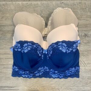 Natori Heidi Klum Adore Me 3 Variety Bras Feathers Underwired Lace T Shirt